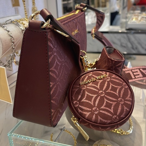 MICHAEL KORS Jet Set Travel Small Logo Jacquard Crossbody With Tech Attach - Picture 2 of 16